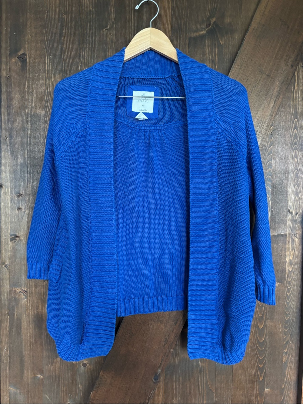 Aerie Cobalt Blue Open Front Knit Cardigan